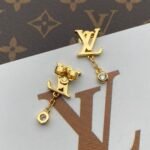 Louis Vuitton Gold And Diamond Earrings Q96495 - Image 6