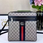 Gucci Ophidia Small Messenger Bag Beige and Blue GG Supreme Canvas 23Cm ‎547926 96IWN 4076 - Image 2