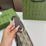 Gucci Ophidia Small Shoulder Bag Beige And Dark Brown GG Fabric 22Cm 838463 FAE0P 9746 - Image 5
