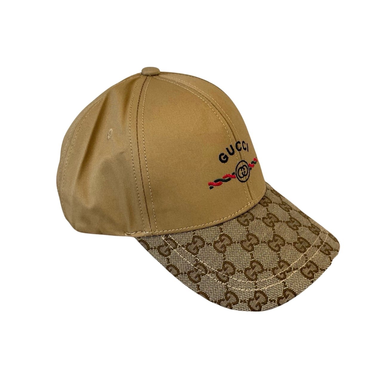 135-2 Gucci Baseball Cap Web Stripe Brown - Image 1