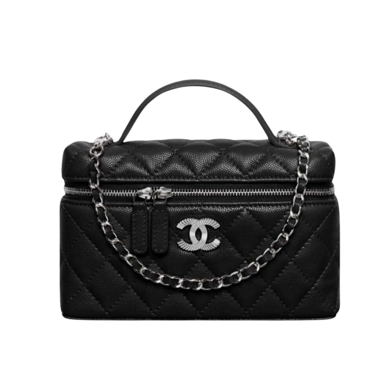 136-6 Chanel 25C Matelasse Vanity Black 19Cm - Image 1