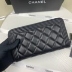 Chanel Boy Long Zipped Wallet Black 19.4Cm - Image 5