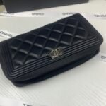 Chanel Boy Long Zipped Wallet Black 19.4Cm - Image 2