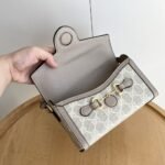 Gucci Horsebit 1955 Mini Bag‎ Beige And White GG Supreme 18Cm ‎699296 UULBG 9683 - Image 8