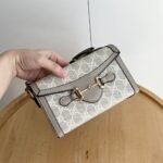 Gucci Horsebit 1955 Mini Bag‎ Beige And White GG Supreme 18Cm ‎699296 UULBG 9683 - Image 5