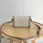 Gucci Horsebit 1955 Mini Bag‎ Beige And White GG Supreme 18Cm ‎699296 UULBG 9683 - Image 6