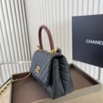 Chanel Medium Coco Handle Bag Gold Hardware Black 23Cm - Image 3