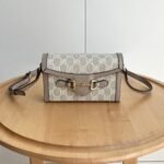 Gucci Horsebit 1955 Mini Bag‎ Beige And White GG Supreme 18Cm ‎699296 UULBG 9683 - Image 2