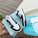 Prada District Leather Sneaker Black White 1E790M 3LJ6 F0964 F 030 - Image 3