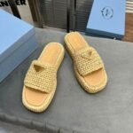 Prada Crochet Flatform Slides Brown - Image 3