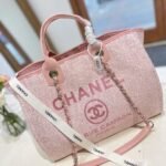 Chanel Deauville Shopping Tote Bag Tweed Pink 37Cm - Image 4