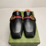 Gucci Women’S Princetown Slipper Double G Black Leather 423694 DKHC0 1061 - Image 4
