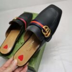 Gucci Women’S Princetown Slipper Double G Black Leather 423694 DKHC0 1061 - Image 3