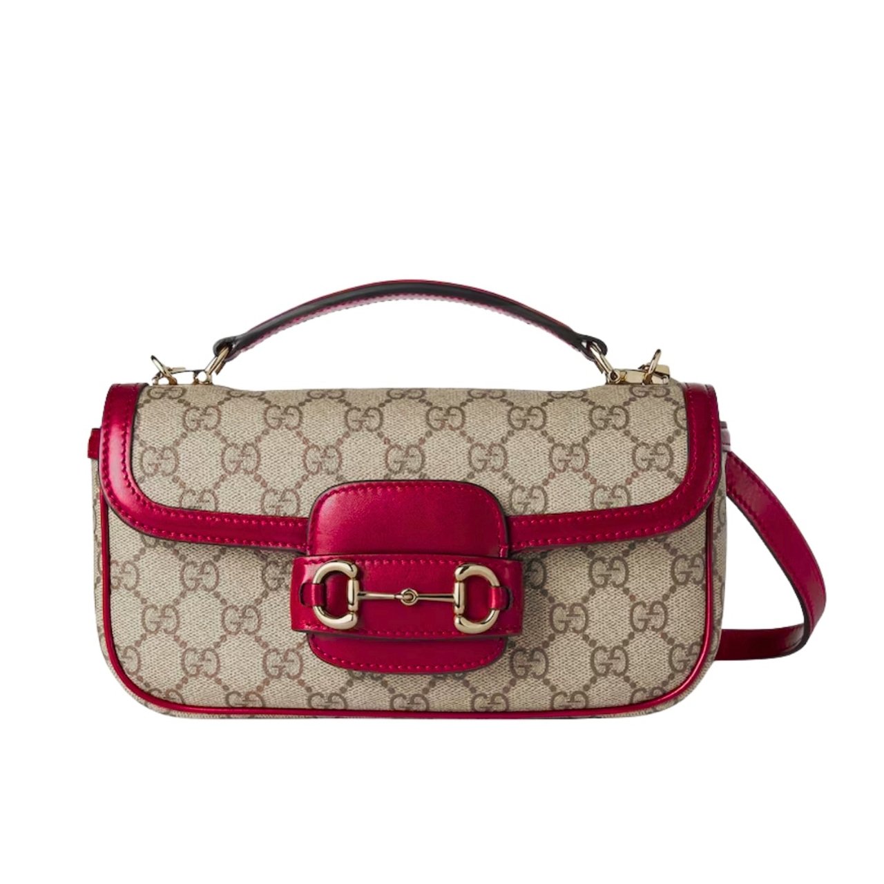370-1 Gucci Horsebit 1955 Small Top Handle Bag Rosso Ancora Red 22Cm 815206 AAEC2 6207 - Image 1