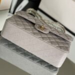 Chanel Classic Handbag Grey With Gold Hardware 26cm  A01112 - Image 6