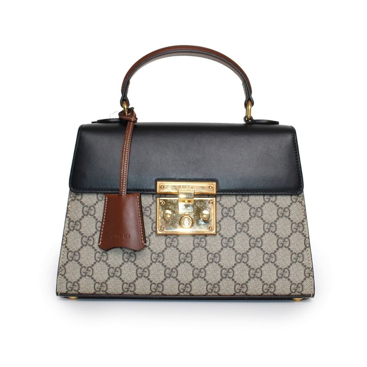 406-1 Gucci Padlock GG Supreme Top Handle Black 28Cm - Image 1
