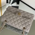 Chanel Classic Handbag Grey With Gold Hardware 26cm  A01112 - Image 4