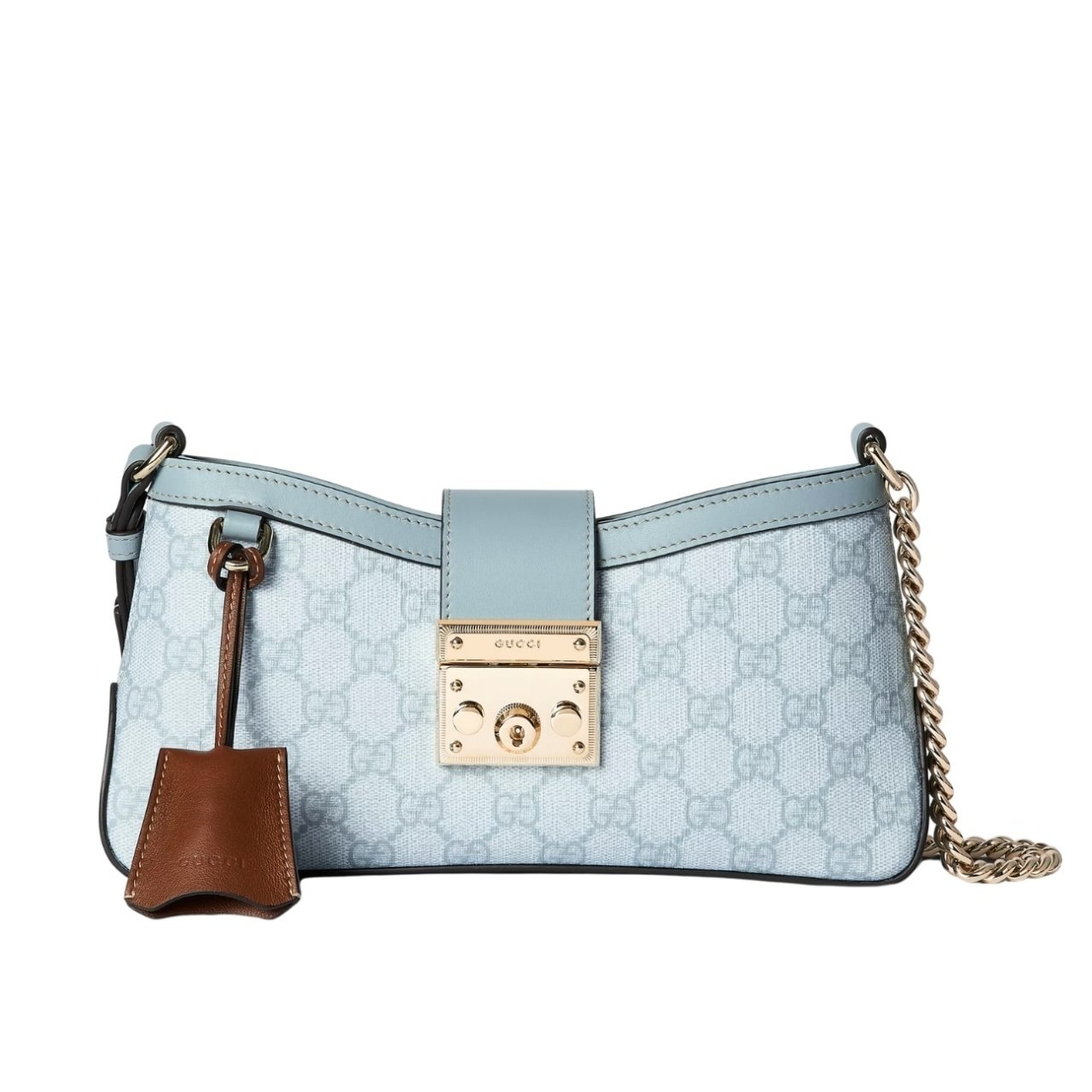 420-1 Gucci Padlock Small Shoulder Bag GG Supreme Dusty Blue 27Cm 811705 FAD3R 8744 - Image 1