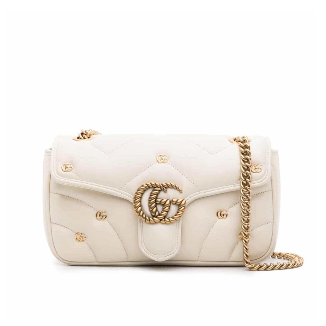 424 Gucci GG Marmont Small Shoulder Bag White 26Cm 443497 AACPG 9206 - Image 1