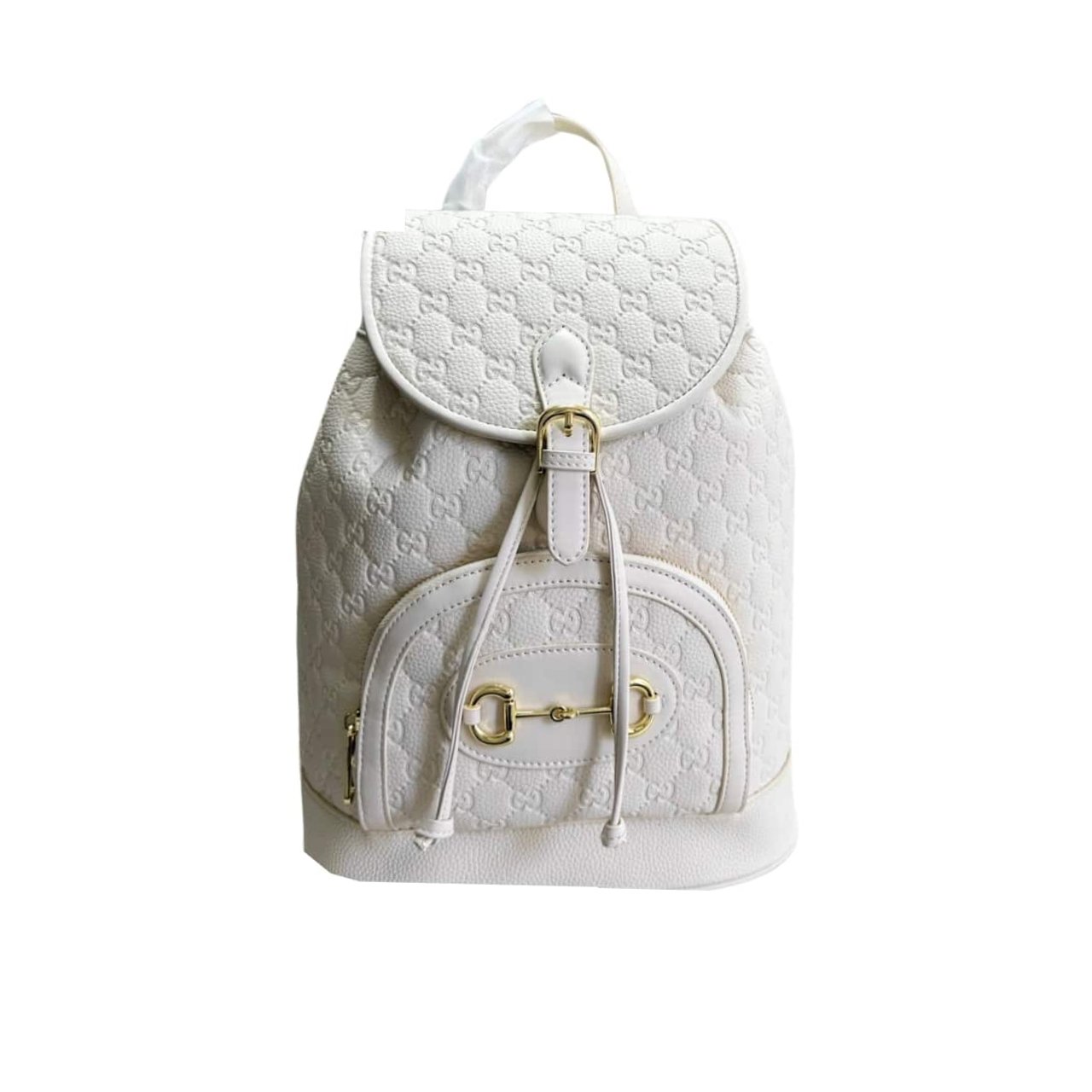433-2 Gucci Horsebit 1955 Backpack Large All White 27Cm - Image 1