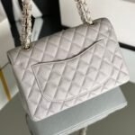 Chanel Classic Handbag Grey With Gold Hardware 26cm  A01112 - Image 9
