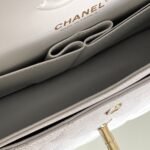 Chanel Classic Handbag Grey With Gold Hardware 26cm  A01112 - Image 8