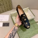 Gucci Jordaan Embroidered Leather Loafer Black 505281 D3V00 1000 - Image 6