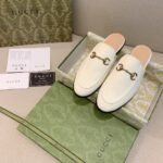 Gucci Princetown Leather Slipper White 423513 C9D00 9022 - Image 3