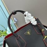 Prada Saffiano Cuir Double Small Tote Bag Black 30Cm - Image 5