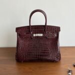 Hermes Birkin 30 Bordeaux Shiny Silver Hardware 30Cm - Image 7