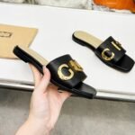 Gucci Women’S Logo Embellished Slide Sandals Black - Image 4
