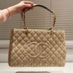 Chanel Grand Shopping Tote Straw Bag 38Cm - Image 3