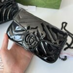 Gucci GG Marmont Patent Super Mini Bag Black 17Cm 476433 AACDE 1000 - Image 2