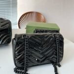 Gucci GG Marmont Patent Super Mini Bag Black 17Cm 476433 AACDE 1000 - Image 5