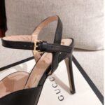 Gucci Ankle Buckle Strap Sylvie Chain Sandals In Black - Image 5