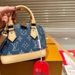 Louis Vuitton Alma BB Monogram Canvas Bag Denim Blue 16Cm - Image 3