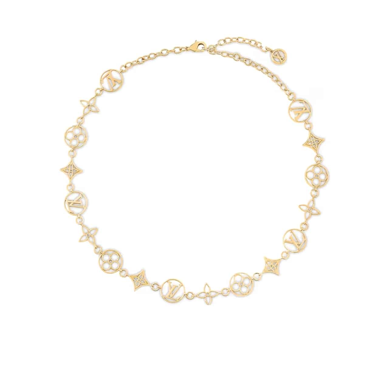 TBNB-77 Louis Vuitton LV Lace Necklace Gold M01057 - Image 1