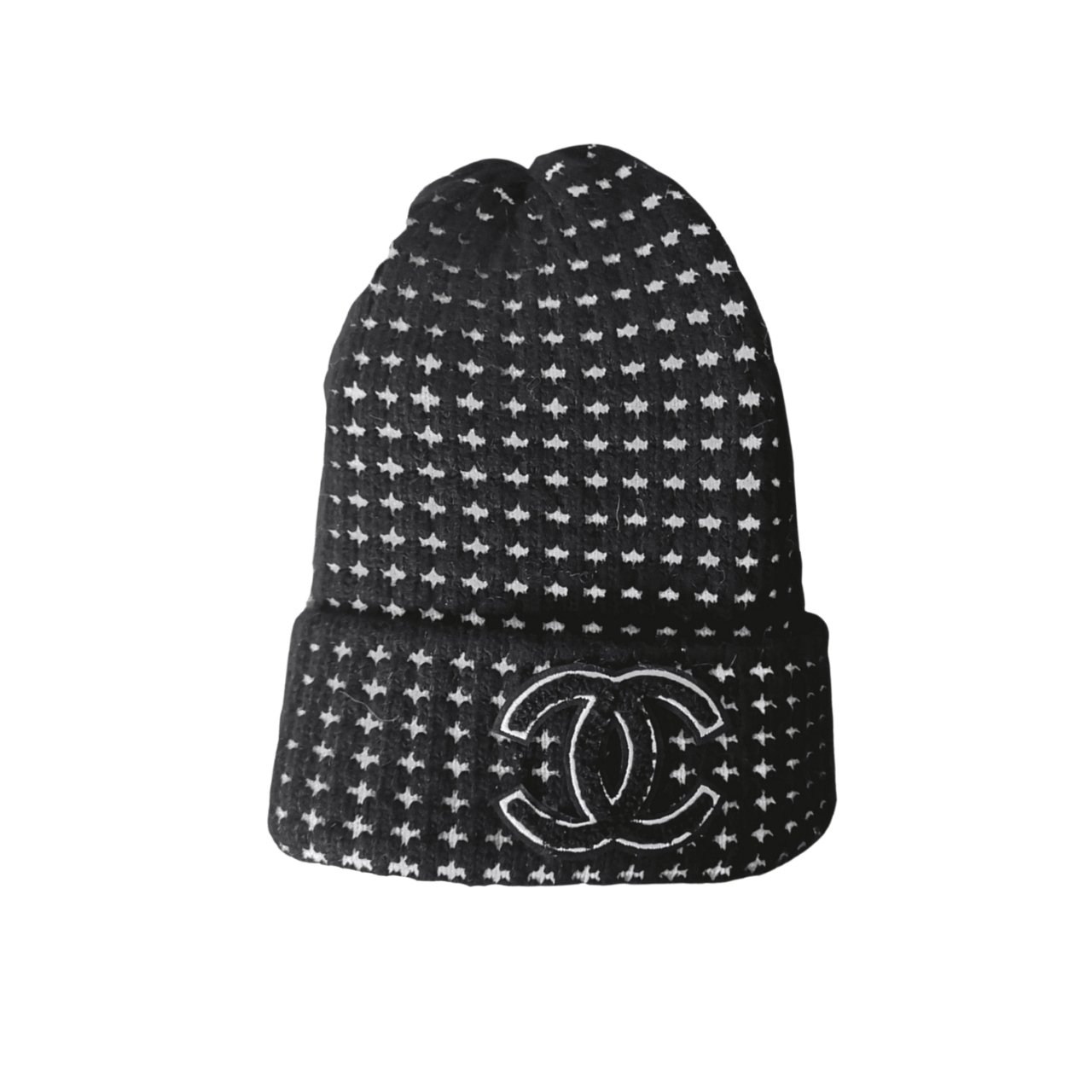 Thumbnail-3-6 Chanel CC Wool Beanie Black - Image 1