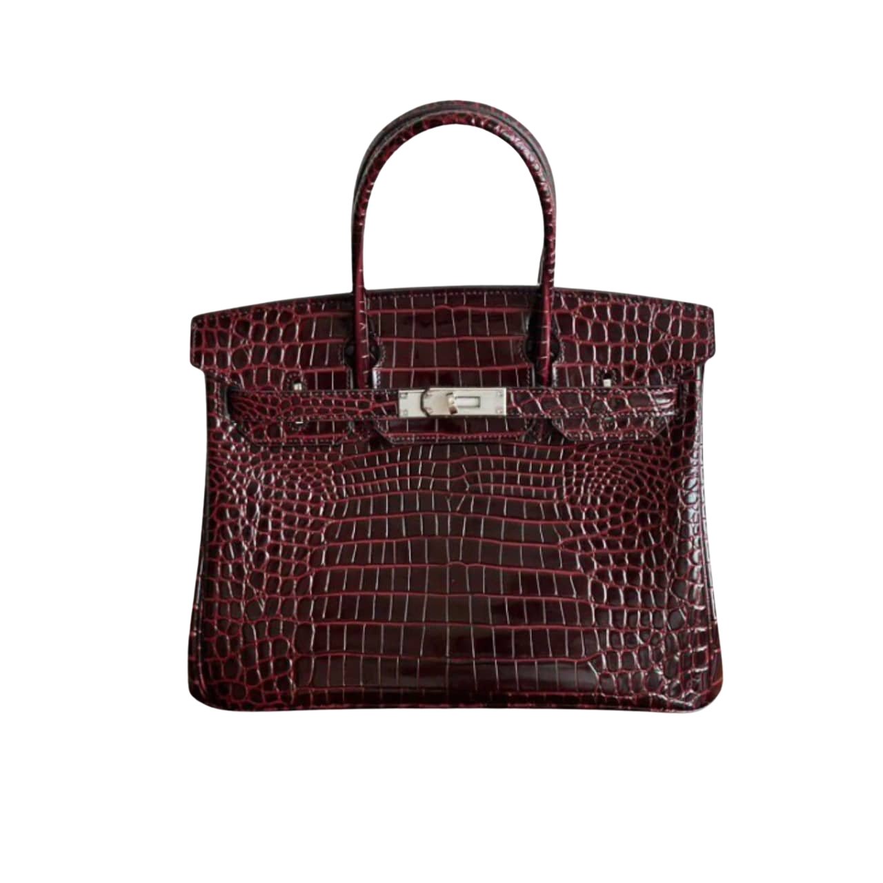 Thumbnail-35-2 Hermes Birkin 30 Bordeaux Shiny Silver Hardware 30Cm - Image 1