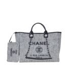 Chanel Large Deauville Tote Bag Bicolor Gray 40Cm
