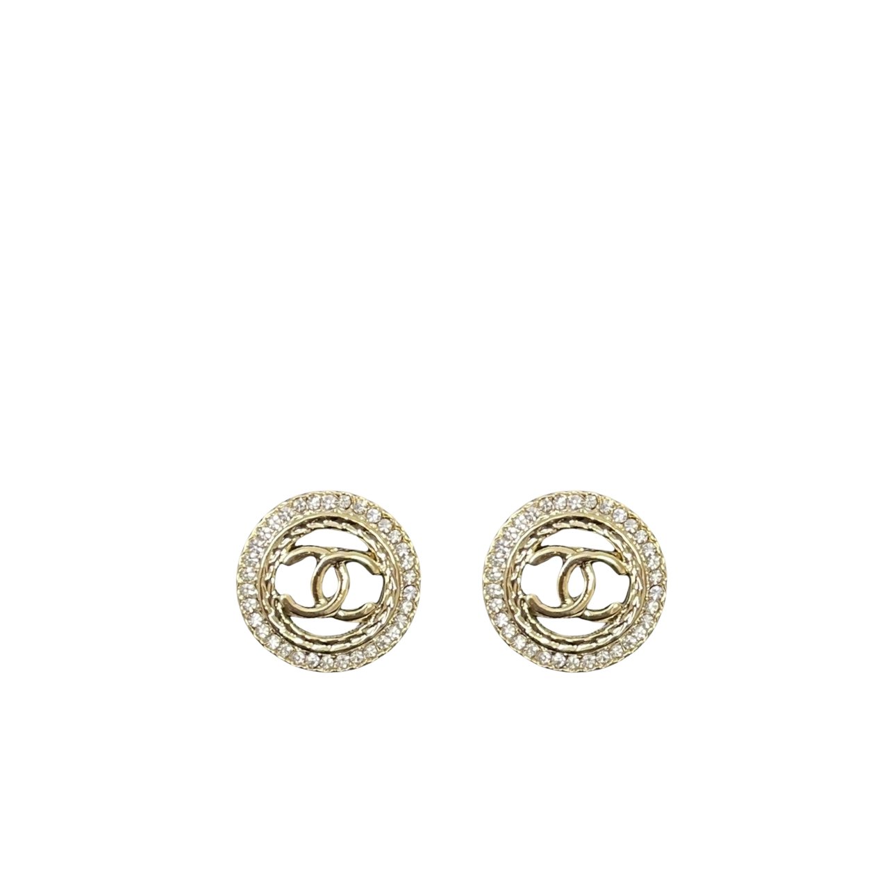 Thumbnail-78-1 Chanel Round Stud Earrings Gold - Image 1