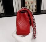 Chanel Medium Classic Double Flap Red Silver Hardware 25.5Cm - Image 3