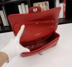 Chanel Medium Classic Double Flap Red Silver Hardware 25.5Cm - Image 4