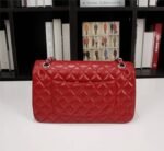 Chanel Medium Classic Double Flap Red Silver Hardware 25.5Cm - Image 7