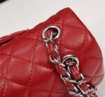 Chanel Medium Classic Double Flap Red Silver Hardware 25.5Cm - Image 5