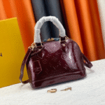 Louis Vuitton Alma BB Monogram Vernis Leather Dark Red 23Cm - Image 2