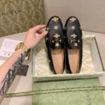 Gucci Jordaan Embroidered Leather Loafer Black 505281 D3V00 1000 - Image 3