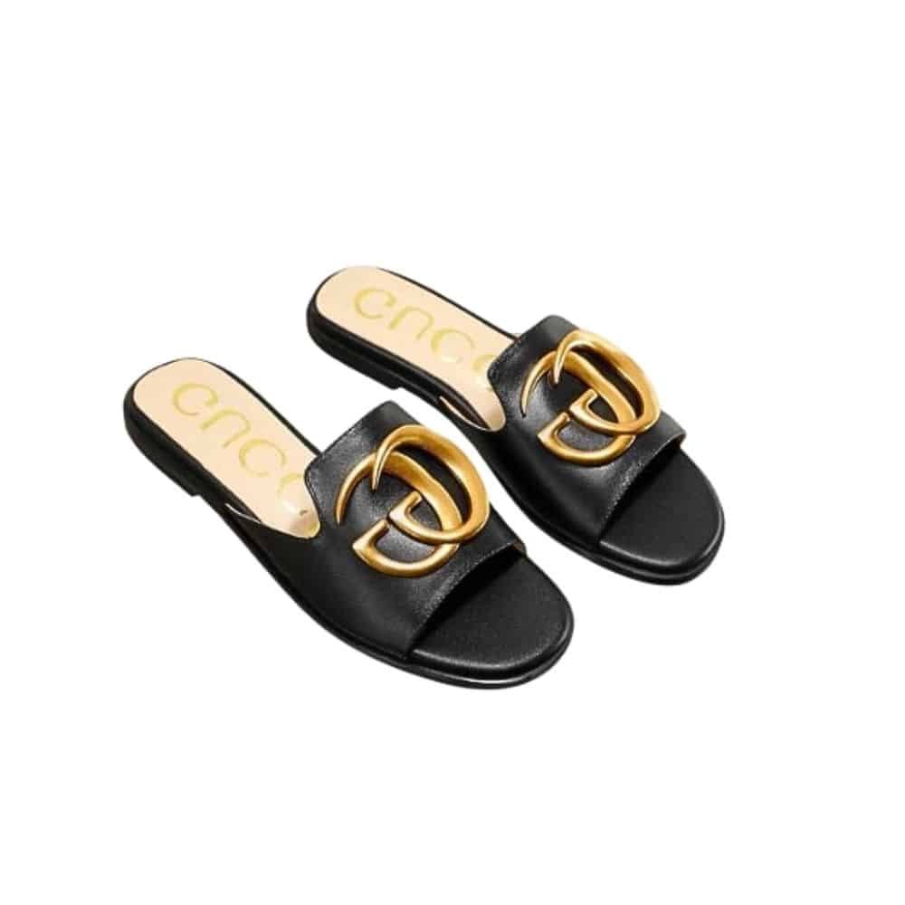 xr:d:DAFy0M-Gj-4:1558,j:3546996109423830991,t:23120603 Gucci Princetown GG Slippers Leather Black - Image 1