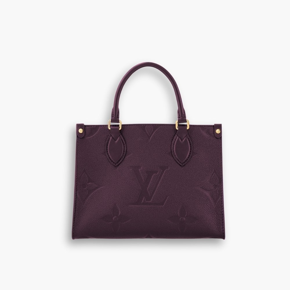 Thumbnail-Elegous-2 Louis Vuitton Onthego PM Monogram Empreinte Leather Burgundy 25cm - Image 1
