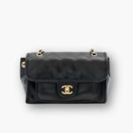 Chanel Large Straight Lined Flap Bag In Black 28Cm